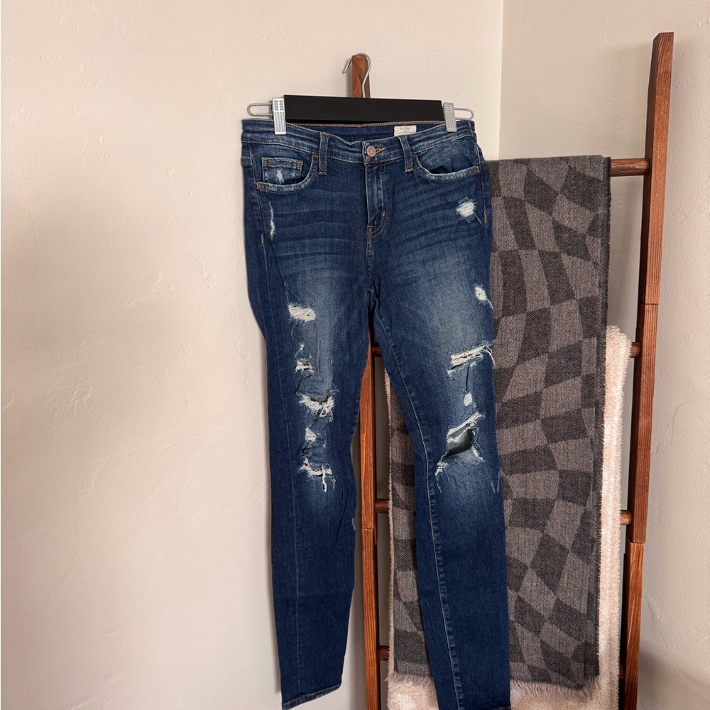 Classic Blue Distressed Skinny Jeans